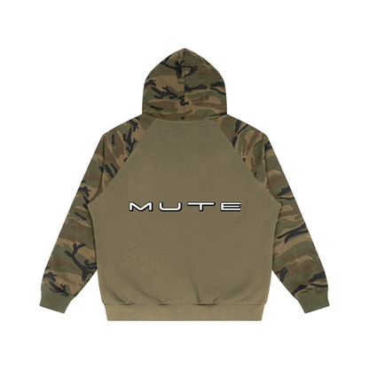 Unisex Camo-Splice Raglan Zip Hoodie